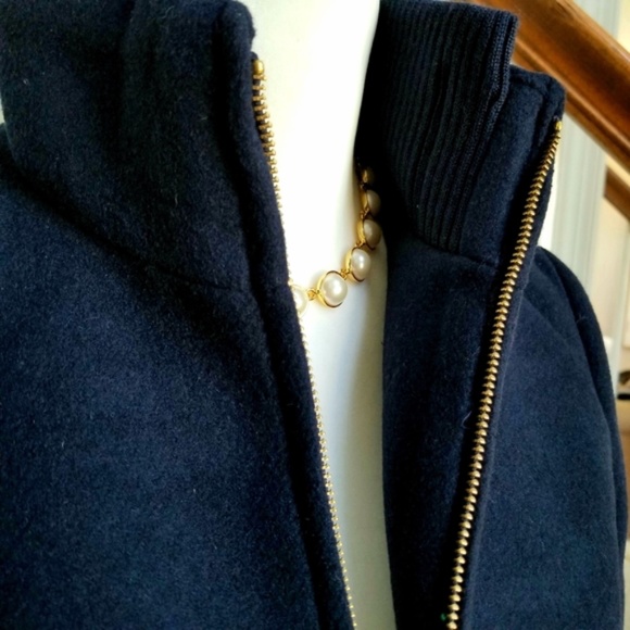 New! J Crew sz 4 Village Navy Blue Wool Coat Jacket NWT AB457 - Picture 3 of 16